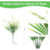 Artificial Faux Plants Flowers for Outdoor Decorations, Fake Monkey Grass for Outside Porch Patio, No Fade Realistic Greenery Plant, UV Resistant Artificial Shrubs for Courtyard Window Garden